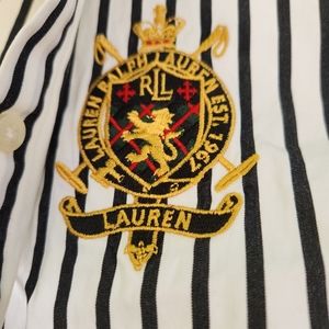 Womens RALPH LAUREN Embroidered Logo Blouse, size S